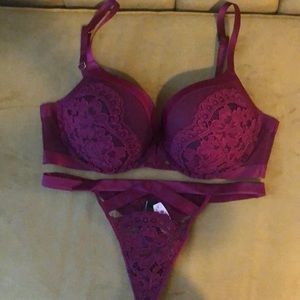 Victoria Secret Very Sexy Dark Plum Bra/thong set